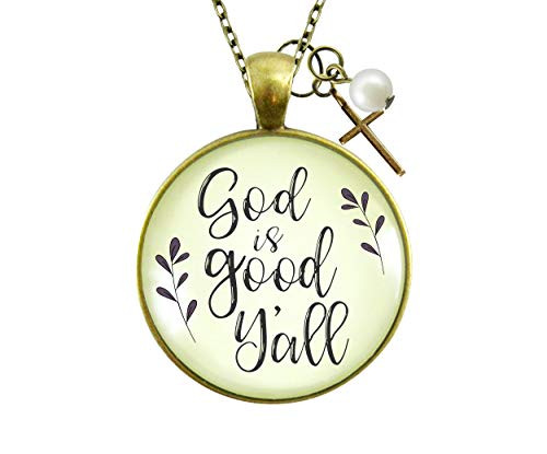 Gutsy Goodness 24 inch God is Good Y all Country Necklace Faith Jewelry Cross Charm Gutsy Goodness 24 inch God is Good Y all Country Necklace Faith Jewelry Cross Charm