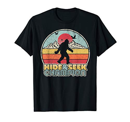 Bigfoot Shirt. Retro Style Sasquatch Hide And Seek Champion T-Shirt Bigfoot Shirt. Retro Style Sasquatch Hide And Seek Champion T-Shirt