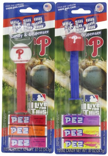 PEZ MLB Candy Dispensers  Philadelphia Phillies  0.87 Ounce  Pack of 12