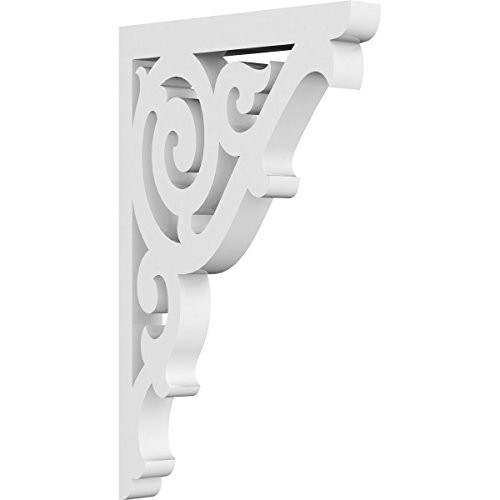 Ekena Millwork BKTP01X04X07AT PVC Bracket, 5/8" W X 4 1/2" D X 7" H, White
