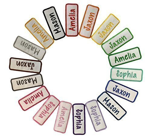 Custom Embroided Name Tag Iron On Patch-WHITE-Iron On Or Sew On   1 Patch
