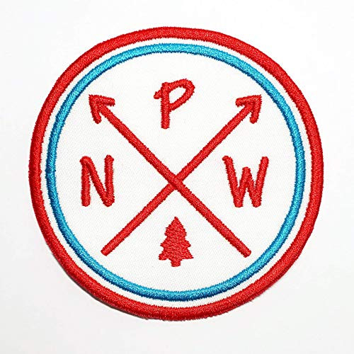 PNW Pacific Northwest Patch Iron-on or Sew-on Applique Embroidered Patch for Backpacks  Luggage  Washington  Oregon  Idaho