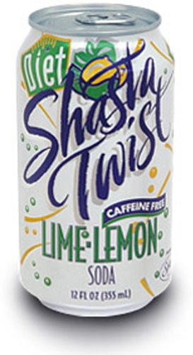 Shasta Diet Lime Lemon Twist Soda  12-Ounce Cans  Pack of 24