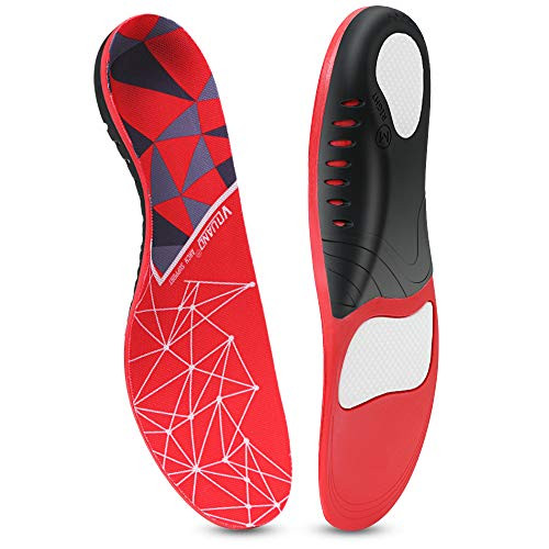 Plantar Fasciitis Insoles Vquand Arch Support Insoles for Men Women Orthotic Shoe Inserts for Flat Feet   High Arch Sports Comfort Shoe Insoles for Work Boot  S  Men 6-8 Women 7-9