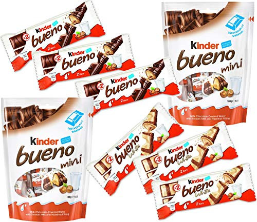 Ferrero Kinder Bueno Assorted Chocolate Variety Pack  Bundle - 8 Count