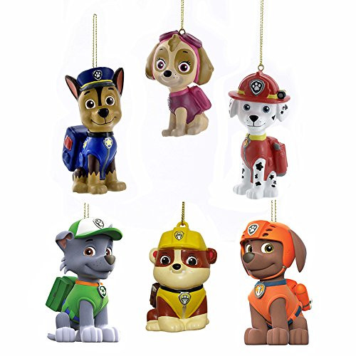 Kurt Adler Paw Patrol Blow Mold Ornament Complete Set of 6 Multi
