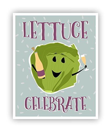 Lettuce Celebrate Puns Funny Poster 11 x 14