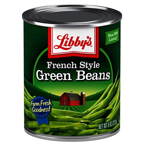 Libby s French Style Green Beans   100 Percent Green Beans   Classically Delicious  Mild  and  Subtly Sweet   Crisp-Tender Bite   No Preservatives   French Cut   Kosher   8 ounce cans  Pack of 12