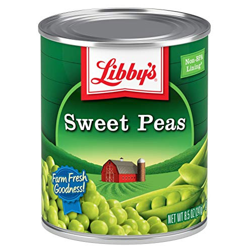 Libby s Sweet Peas   Appealingly Tender  and  Succulent   Sweet  and  Nutty Flavor   Creamy Smooth   Farm Fresh Goodness   No Preservatives   8.5 Ounces  Pack of 12