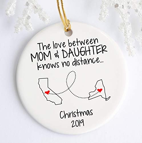 Mother And Daughter Long Distance Ornament  Love Between Knows No Distance Any Title  State to State