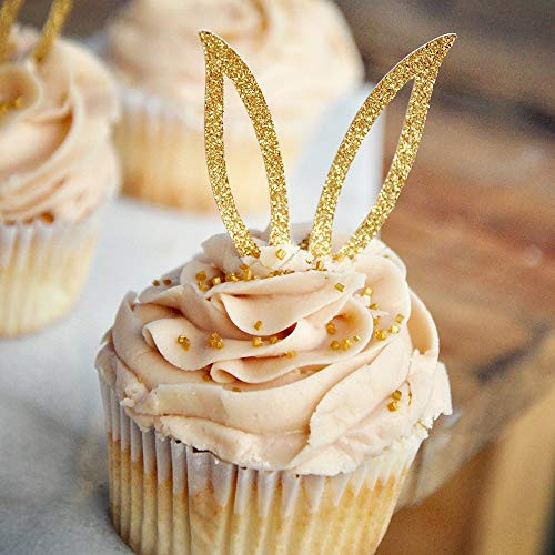 Bunny Ear Cupcake Toppers 12CT. Bunny Cupcake Decorations. Easter Cupcake Picks.