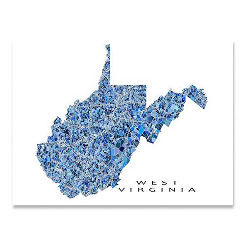 West Virginia Map Wall Art Print 8x10 West Virginia Poster 24x36 Handmade Unframed Blue Geometric West Virginia Wall Decor WV State Map by Maps As Art West Virginia Map Wall Art Print 8x10 West Virginia Poster 24x36 Handmade Unframed Blue Geometric West Virginia Wall Decor WV State Map by Maps As Art