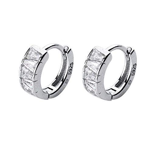IminiJewelry Cubic Zirconia Small Hoop Earrings Ear Cuff for Cartilage Pierced Women Teen Girls Huggie Tiny Hoops  8mm
