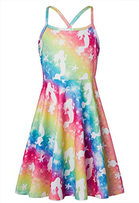 Loveternal Rainbow Sundresses Size 6-7 Years Mermaid Party Dress Up for Girls Cool Vacation Beach Cami Dresses Polyester Long Casual School Skater Dress Party Wedding Summer Outfits Loveternal Rainbow Sundresses Size 6-7 Years Mermaid Party Dress Up for Girls Cool Vacation Beach Cami Dresses Polyester Long Casual School Skater Dress Party Wedding Summer Outfits