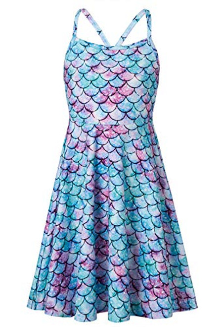 Loveternal Girls Summer Dresses Size 6-7 Blue Mermaid Cami Beach Pink Scales Swing Dresses for Kids 7 Years Old Medium Sleeveless Hawaiian Sundress Mid-Length Casual Party Outfits Loveternal Girls Summer Dresses Size 6-7 Blue Mermaid Cami Beach Pink Scales Swing Dresses for Kids 7 Years Old Medium Sleeveless Hawaiian Sundress Mid-Length Casual Party Outfits