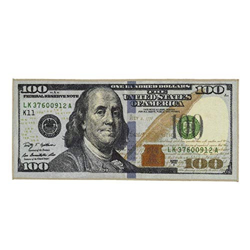 Daxin One Hundred Dollar Money Print Prevent-Slip Area Rugs Modern Home Decor Rug Runner