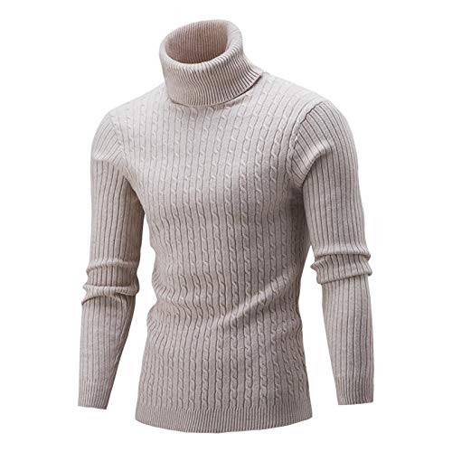 Men s Casual Slim Fit Thermal Turtleneck T Shirts Basic Knitted Pullover Sweaters Cashmere Ribbed Knit Tops Knitwear