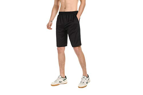Pretty Persuasions Sport Mens Athletic Breathable Basketball Running Gym Active Shorts  Large  Black
