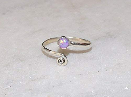 Light Pink Opal Toe midi ring  925 Solid Sterling Silver Girl Women Body Jewellery Lab Opal Adjustable Toe Rings
