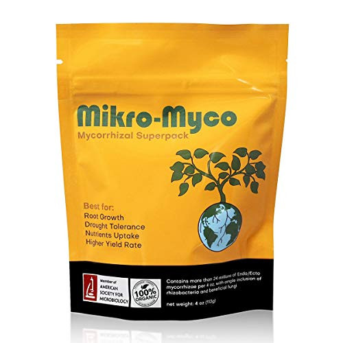 Mikro-Myco Highly Concentrated Mycorrhizal Fungi 11 Endo Ecto Mycorrhizae Water Soluble Powder for Exponential Root Growth. Contains Plant Growth Promoting Soil Microbes for Greater Outcomes 4 oz Mikro-Myco Highly Concentrated Mycorrhizal Fungi 11 Endo Ecto Mycorrhizae Water Soluble Powder for Exponential Root Growth. Contains Plant Growth Promoting Soil Microbes for Greater Outcomes 4 oz