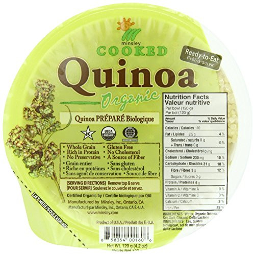 Minsley Organic Quinoa  4.2 Oz  Cooked and Ready to Eat   6 Pack