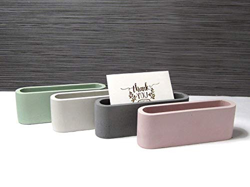 Business Card Holder Concrete Business Card Holder for Desk Business Card Display Holder Desktop Business Card Stand for Office