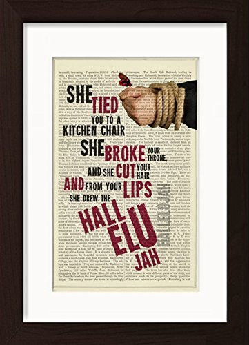 Leonard Cohen Inspired Hallelujah Lyrics Ready To Frame Mounted  Matted Dictionary Art Print