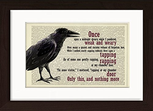 Edgar Allan Poe The Raven Mounted   Matted Ready To Frame Dictionary Art Print
