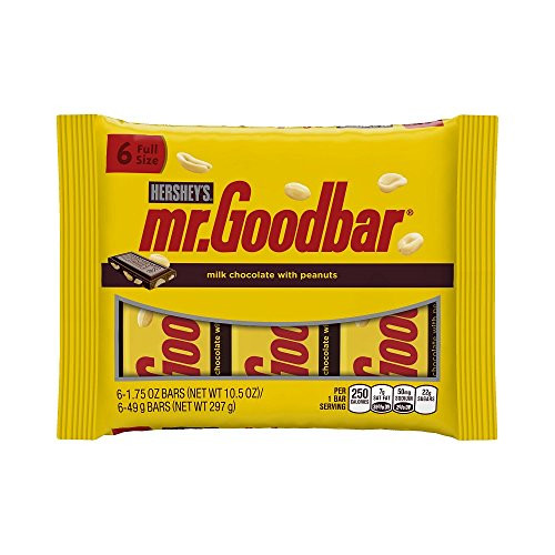 MR GOODBAR Chocolate Candy Bar with Peanuts 6 Piece 10.5 Ounce Pack of 6 MR GOODBAR Chocolate Candy Bar with Peanuts 6 Piece 10.5 Ounce Pack of 6