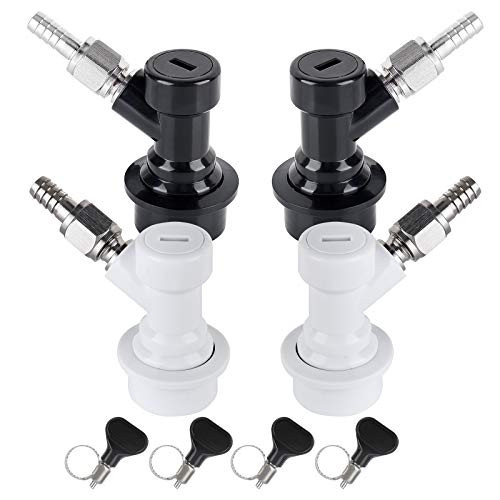 MRbrew 2 Pairs Ball Lock Disconnect Set Home Brew Ball Lock Corny Keg Fittings for Keg Posts Coupler with Stainless Steel 5 16 Gas and 1 4 Liquid Barbs and Extra 4 Hose Clamps and MFL Swivel Nuts MRbrew 2 Pairs Ball Lock Disconnect Set Home Brew Ball Lock Corny Keg Fittings for Keg Posts Coupler with Stainless Steel 5 16 Gas and 1 4 Liquid Barbs and Extra 4 Hose Clamps and MFL Swivel Nuts