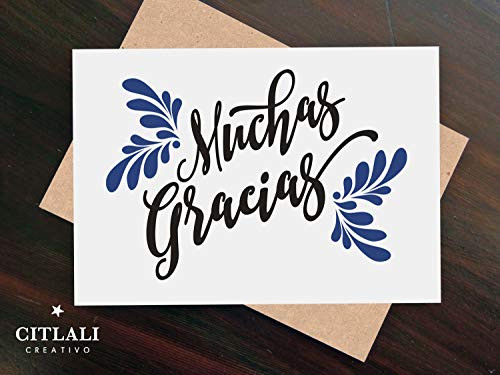 Muchas Gracias or Thank You Talavera Flourish Boxed Set of 12 Blank note cards  Plus envelopes