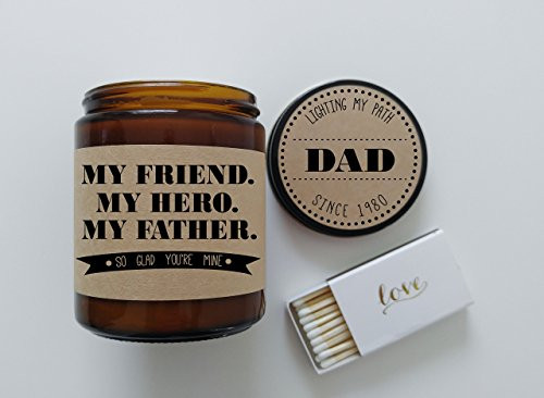 Gift for Dad Fathers Day Gift My Friend My Hero My Father Gift Birthday Gift for Dad Fathers Day Card Candle Gift for Him Gift for Father