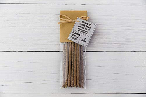 Temple Blend Incense Sticks - Cedar  Sage  and  Frankincense - 12 All Natural  Hand Rolled Herbal Incense Sticks