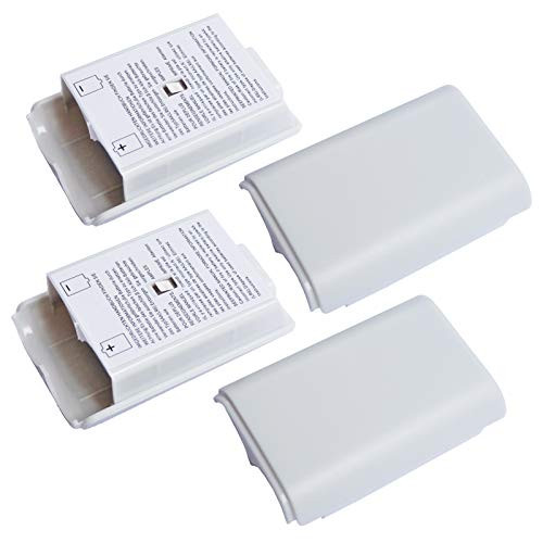 4X Battery Pack Cover Shell Case for Xbox 360 Wireless Controller  White