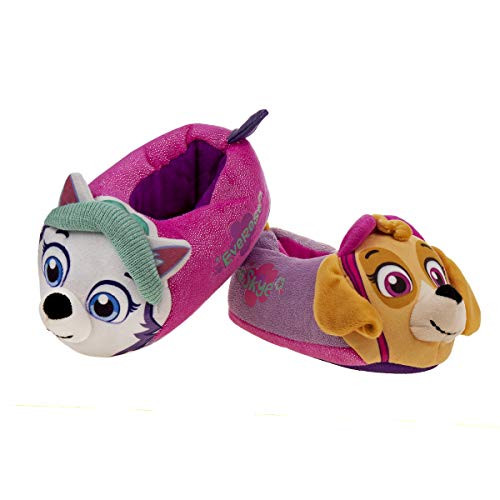 Nickelodeon Boys and Girls Paw Patrol Slippers - Chase  Marshall  Skye and Everest  Skye Everest  Size 11-12 Little Kid
