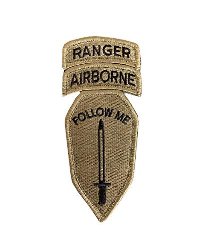 Infantry School inch Follow Me inch  OCP Patch with Airborne Tab  Ranger Tab and Hook Fastener