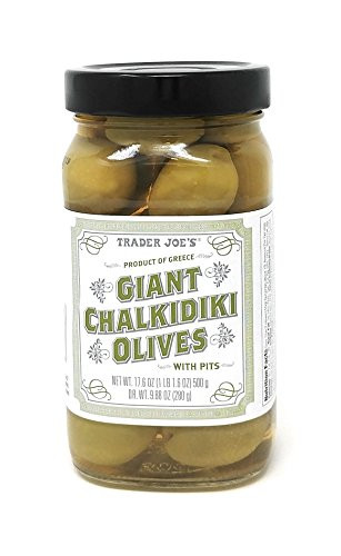 Trader Joe s Greek Giant CHALKIDIKI OLIVES With Pits NET WT.17.6