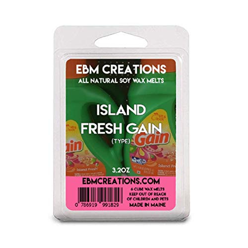 Island Fresh Gain  Type  - Scented All Natural Soy Wax Melts - 6 Cube Clamshell 3.2oz Highly Scented