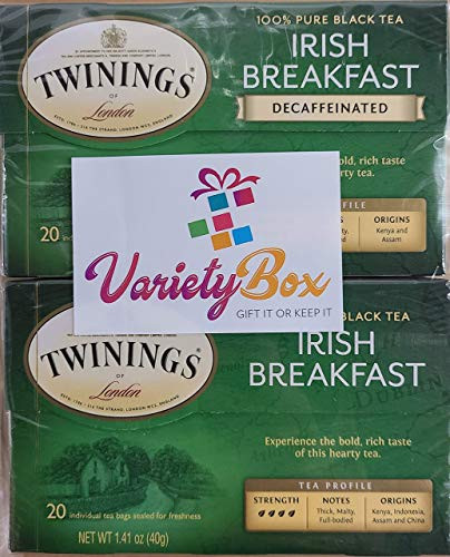Twinings Black Tea Bundle 40 ct  Irish Breakfast  Decaf Irish Breakfast