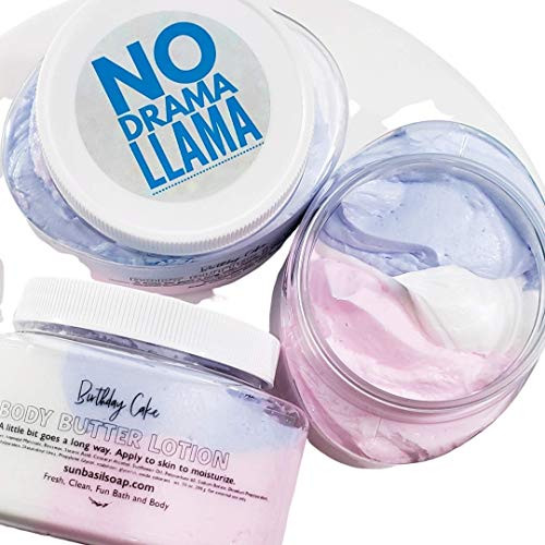 Llama Gifts Whipped Body Butter Lotion. Vanilla Birthday Cake Scent. 10 oz Jar Llama Gifts Whipped Body Butter Lotion. Vanilla Birthday Cake Scent. 10 oz Jar
