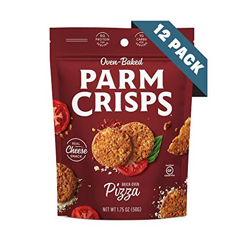 ParmCrisps Pizza  Keto Snacks  1.75 Oz  Pack Of 12   100 Percent Cheese Crisps  Gluten Free  Sugar Free  Keto-Friendly