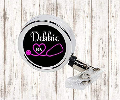 Nurse 2  RN  LPN  CNA  CMA Personalized Metal Retractable Badge Reel  ID Holder