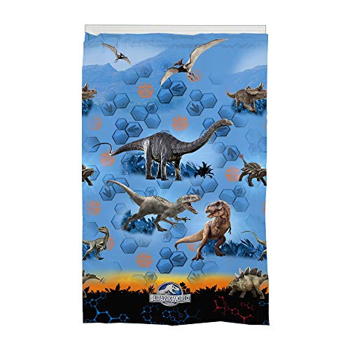 Universal Jurassic World Kids Room Darkening Window Curtain Panel, 42" x 63" Blue