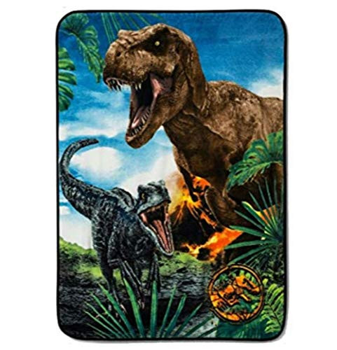 Franco Jurassic World Dinosaur Exploration 46"x60" Dinosaur Throw Blanket