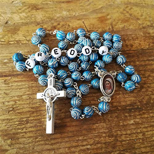 Personalized Blue Catholic Rosary Beads for Men Boys First Communion Confirmation Gift Name Rosary Personalized Blue Catholic Rosary Beads for Men Boys First Communion Confirmation Gift Name Rosary