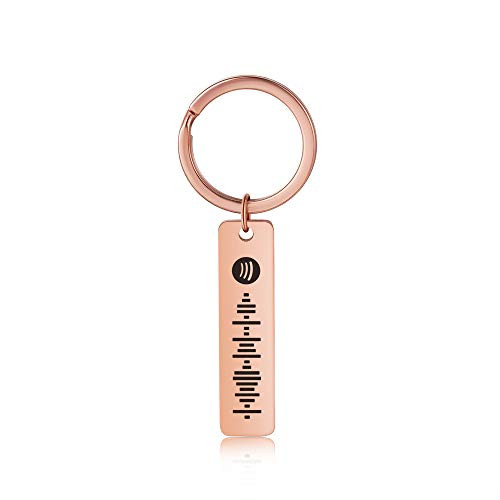 OPALSTOCK Spotify Keychain Personalized Keychain Spotify Code Custom Music Scan Code Keyring Engraving Stainless Steel Song Gifts for Men Women Rose Gold OPALSTOCK Spotify Keychain Personalized Keychain Spotify Code Custom Music Scan Code Keyring Engraving Stainless Steel Song Gifts for Men Women Rose Gold