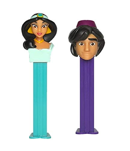 PEZ Aladdin Candy Dispensers - Aladdin and Princess Jasmine - Dispensers with Candy Refills   Party Favors  Grab Bags