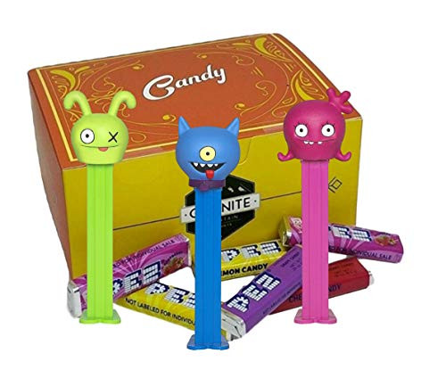 PEZ Ugly Dolls Dispenser Set - With 2 EXTRA Pez Candy Refills   One Of Each Dispenser Ox  Moxy  and Ugly Dog   Ugly Doll Party Favors In A Gift Candy Box