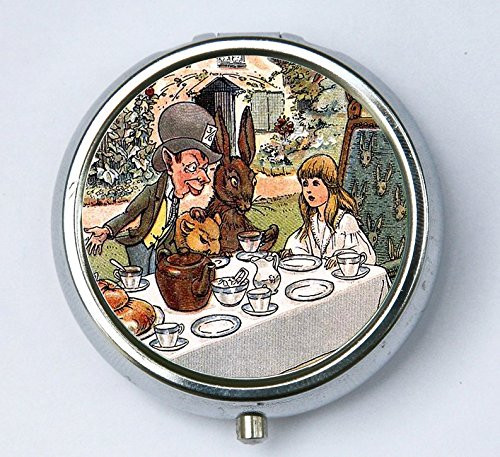 Alice in Wonderland Tea party Pill case box holder Mad Hatter
