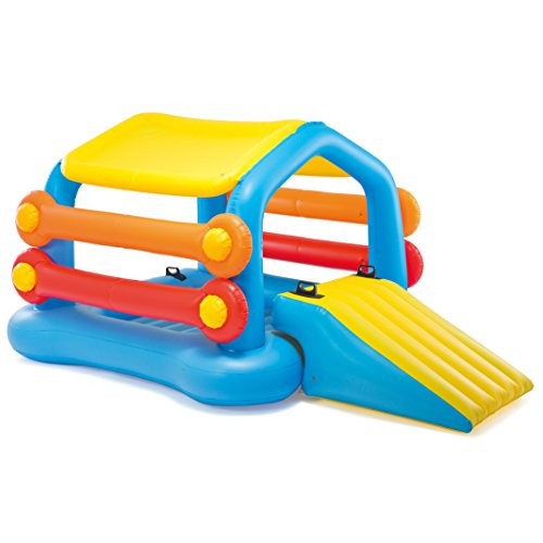 Intex Cabin Island with Slide & Removable Sides, Inflatable Play Center, 110" X 68" X 48", for Ages 9+